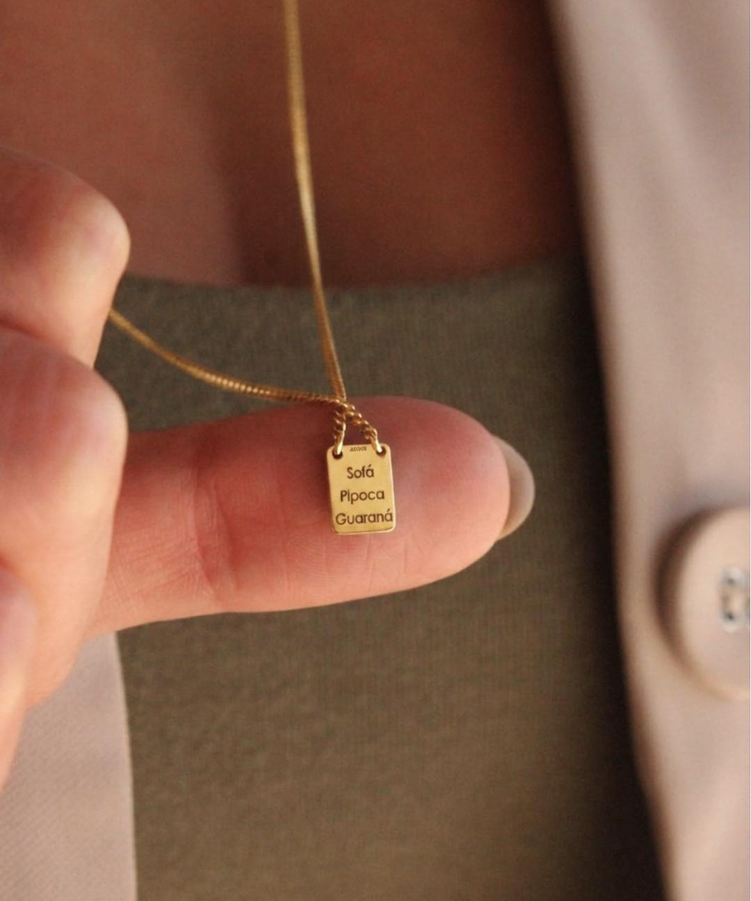 Escapulário Mini Personalizado Ouro 18K