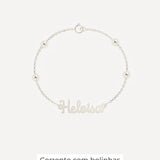 Pulseira Nome Personalizado Prata 950