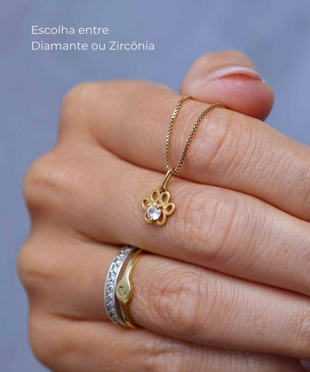 Pingente Patinha Cravejada Ouro 18K