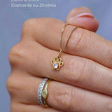 Pingente Patinha Cravejada Ouro 18K