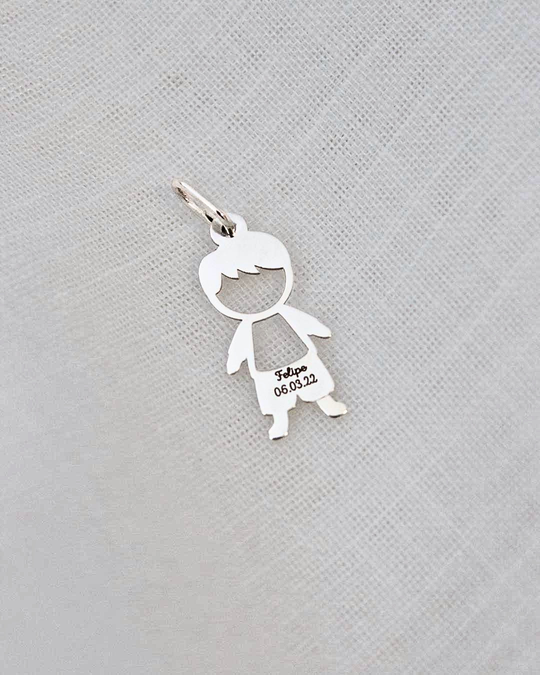 Pingente Personalizado Menino Otto Prata 950