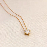 Colar Ponto de Luz Zircônia ou Diamante Ouro 18K