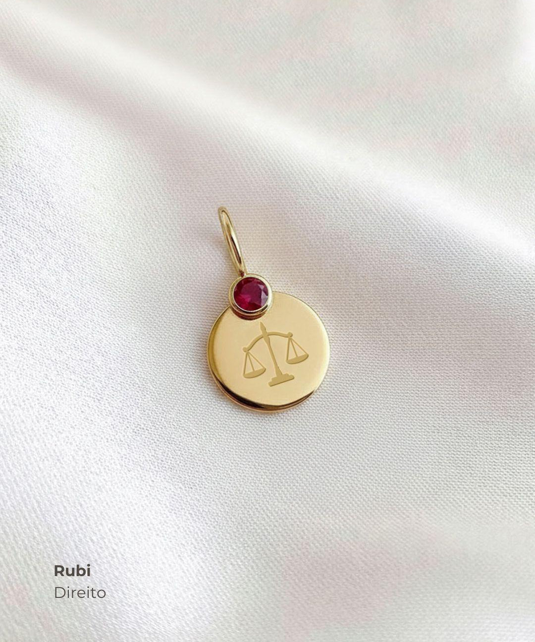 Pingente de Formatura Personalizado Ouro 18K com Pedra do Curso