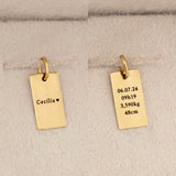 Pingente Personalizado Retangular Ouro 18K