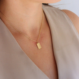 Pingente Placa com Friso Personalizado Ouro 18K