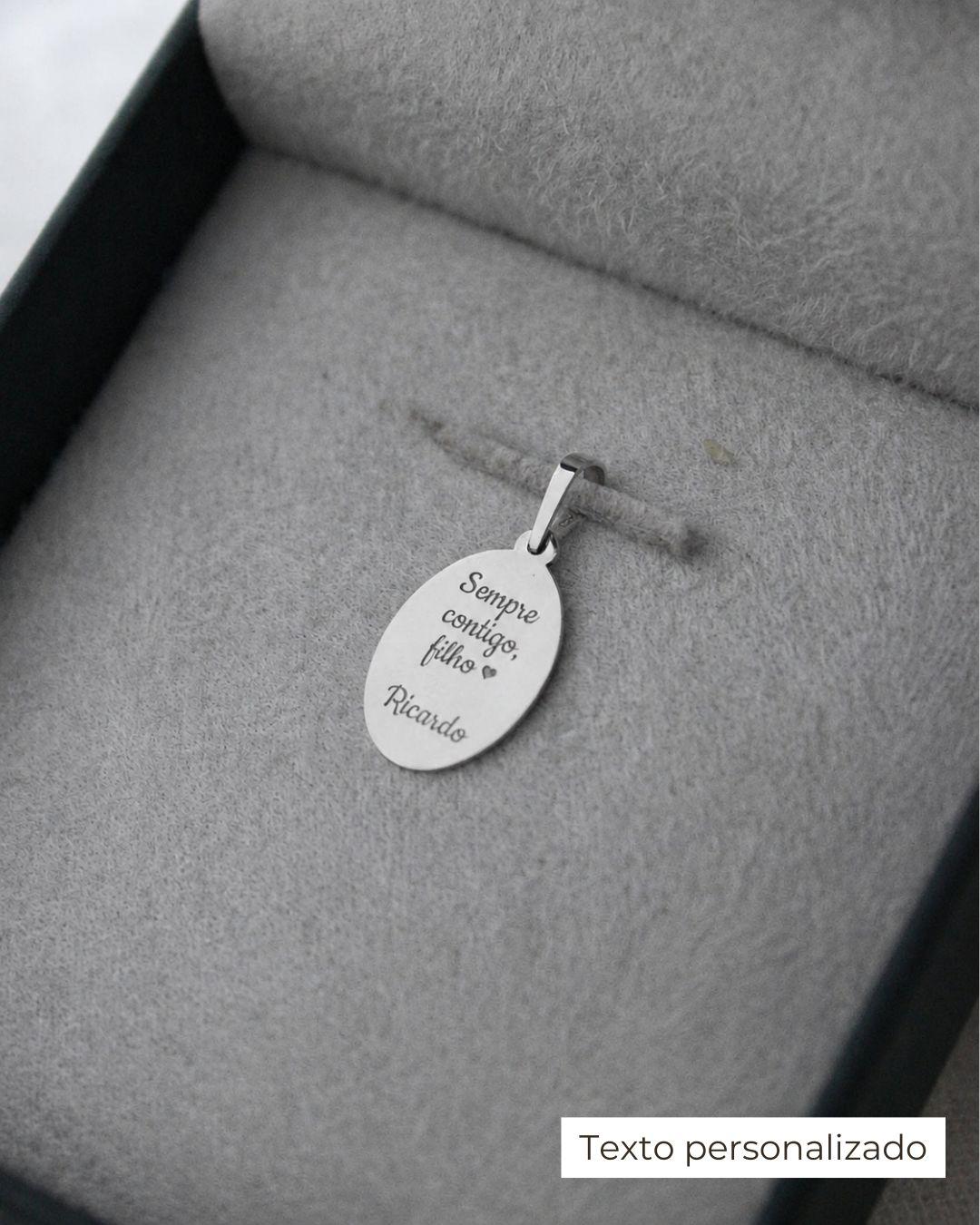 Pingente Personalizado Oval Prata 950