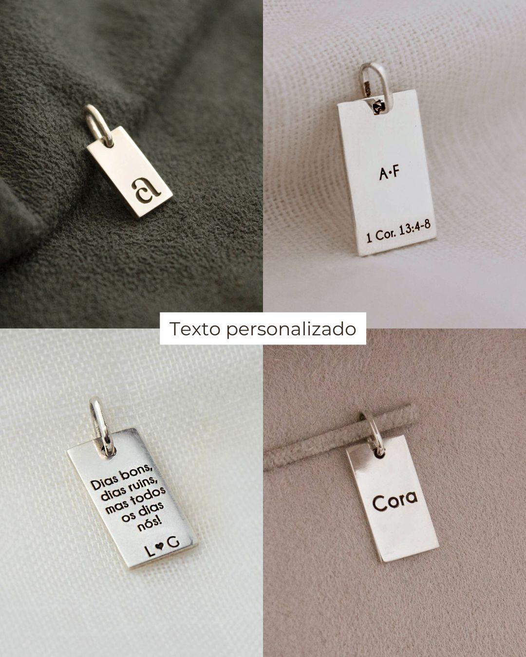Pingente Personalizado Retangular Prata 950