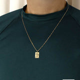 Pingente Foto Personalizado Retangular Ouro 18K