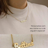 Colar Nome Personalizado Ouro 18K