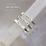 Anel Nome Personalizado Prata 950