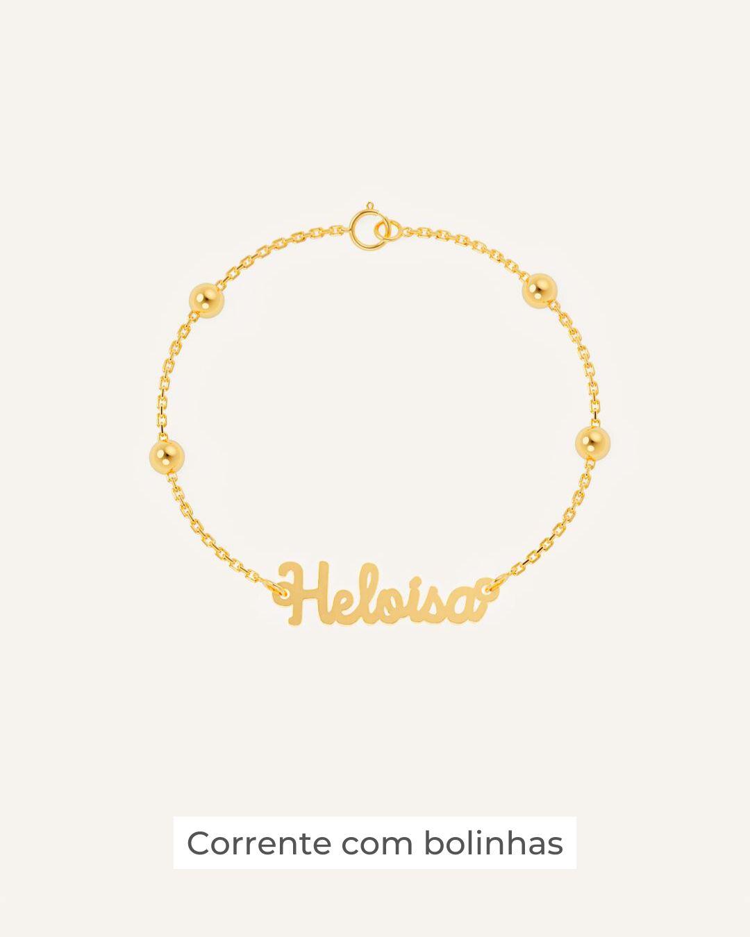 Pulseira Nome Personalizado Ouro 18K