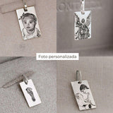 Pingente Personalizado Retangular Prata 950