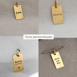 Pingente Personalizado Retangular Ouro 18K