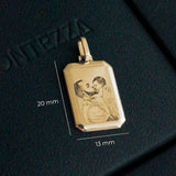 Pingente Facetado Foto Personalizado Ouro 18K