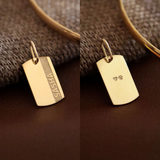 Pingente Placa com Friso Personalizado Ouro 18K