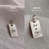 Pingente Personalizado Retangular Prata 950