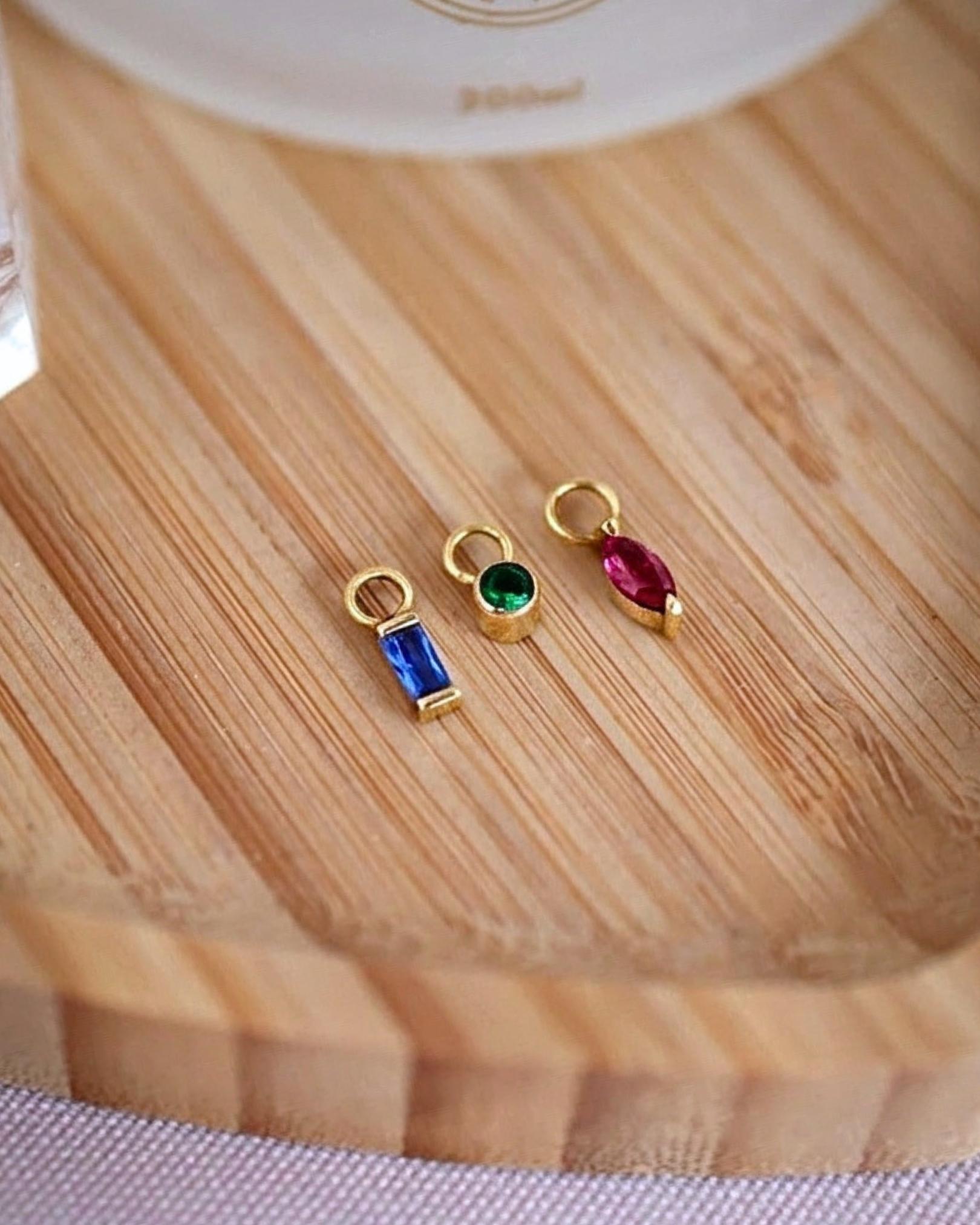 Pingente para Argola Pedra Redonda Ouro 18K - Unitário