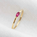 Anel Navete Memórias Daigo Personalizado Ouro 10K