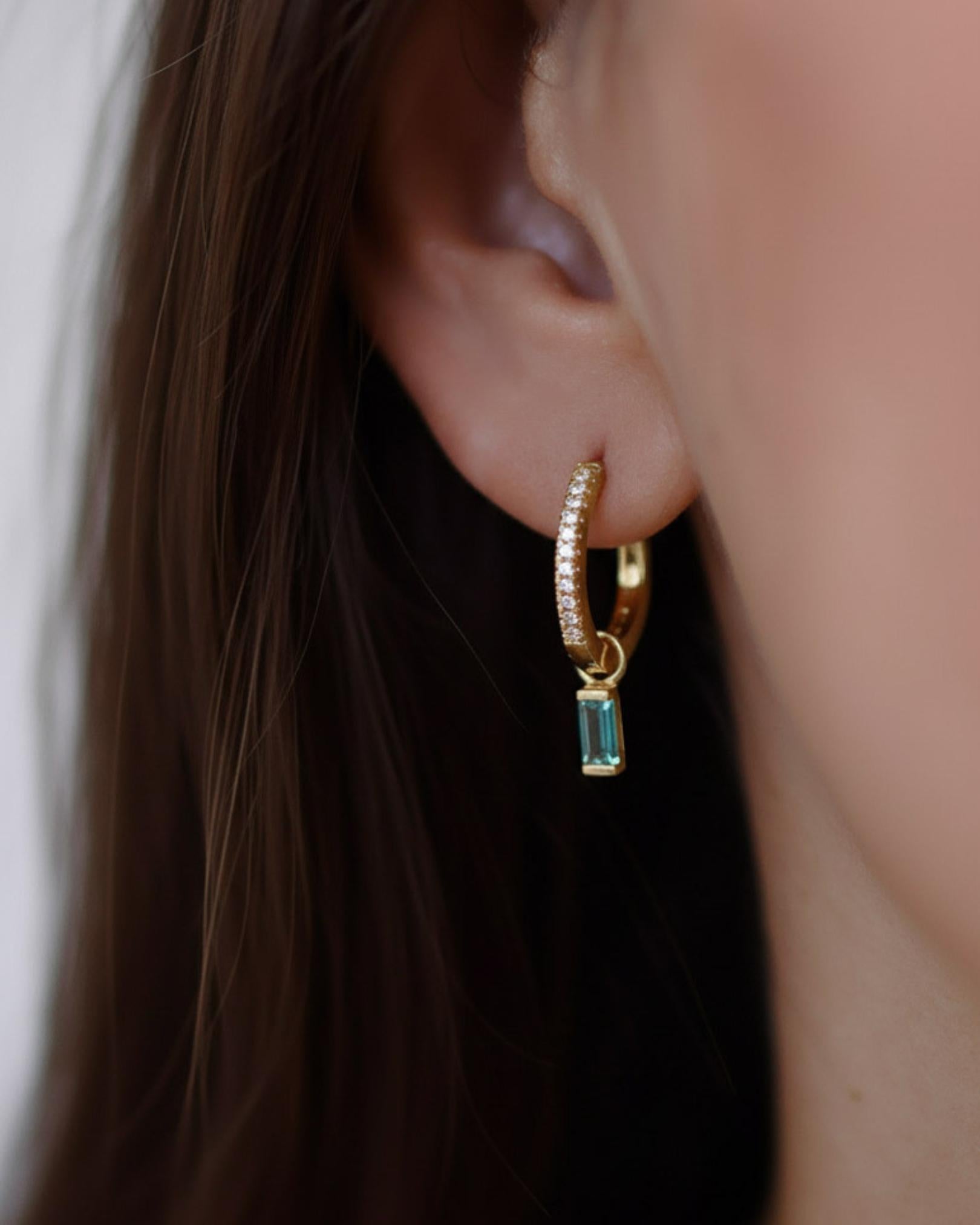 Pingente para Argola Baguete Lili Ouro 18K - Unitário