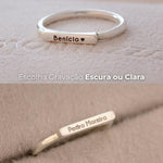 Anel Nome Personalizado Prata 950