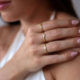 Anel Delicado Estrela Ouro 18K