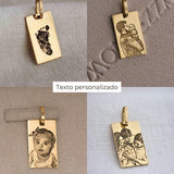 Pingente Personalizado Retangular Ouro 18K