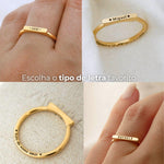 Anel Nome Personalizado Ouro 18K