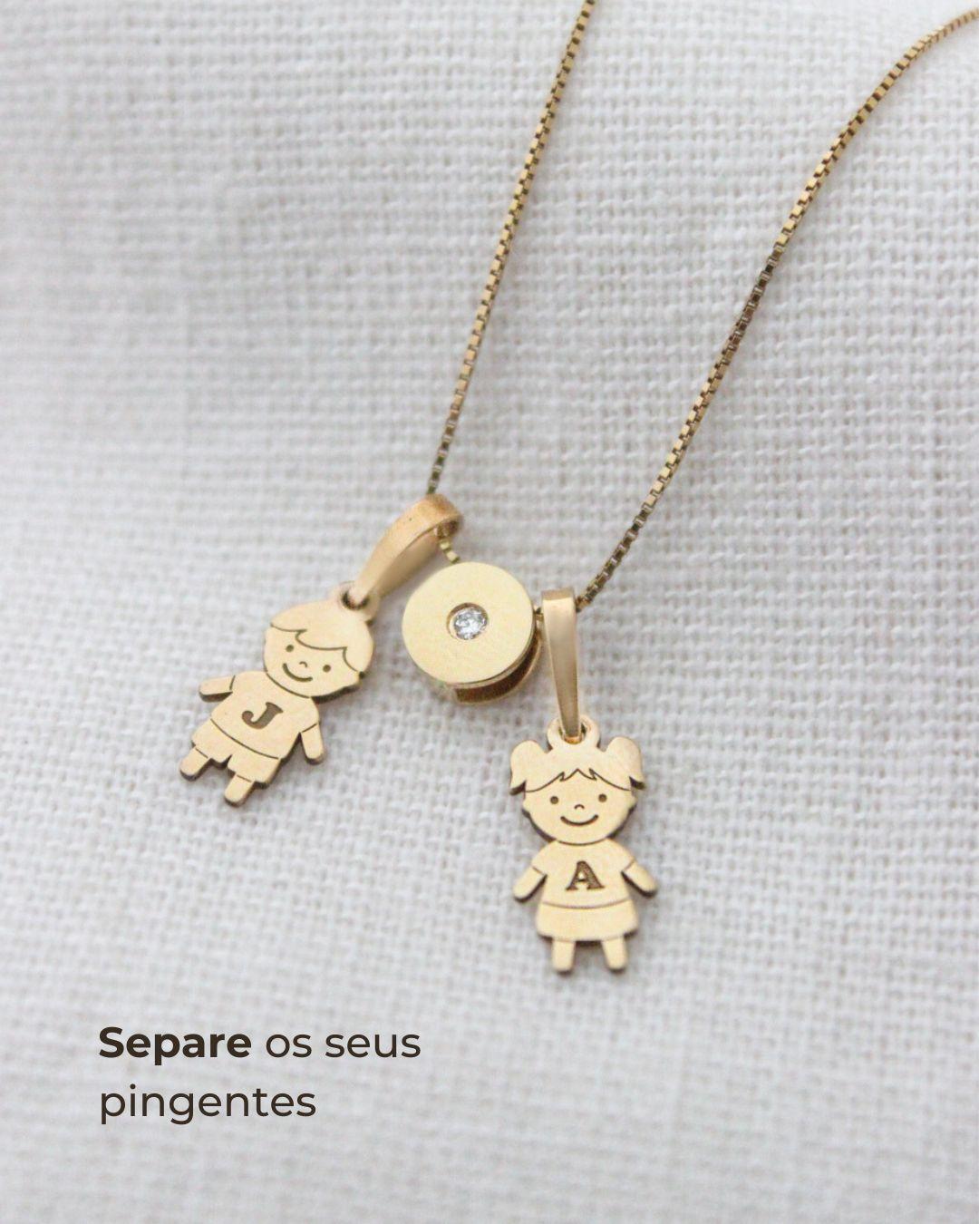 Pingente Separador Sofia Cravejado Ouro 18K