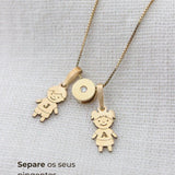 Pingente Separador Sofia Cravejado Ouro 18K