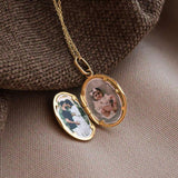 Pingente Relicário Oval Personalizado Ouro 18K