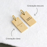 Pingente Personalizado Retangular Ouro 18K