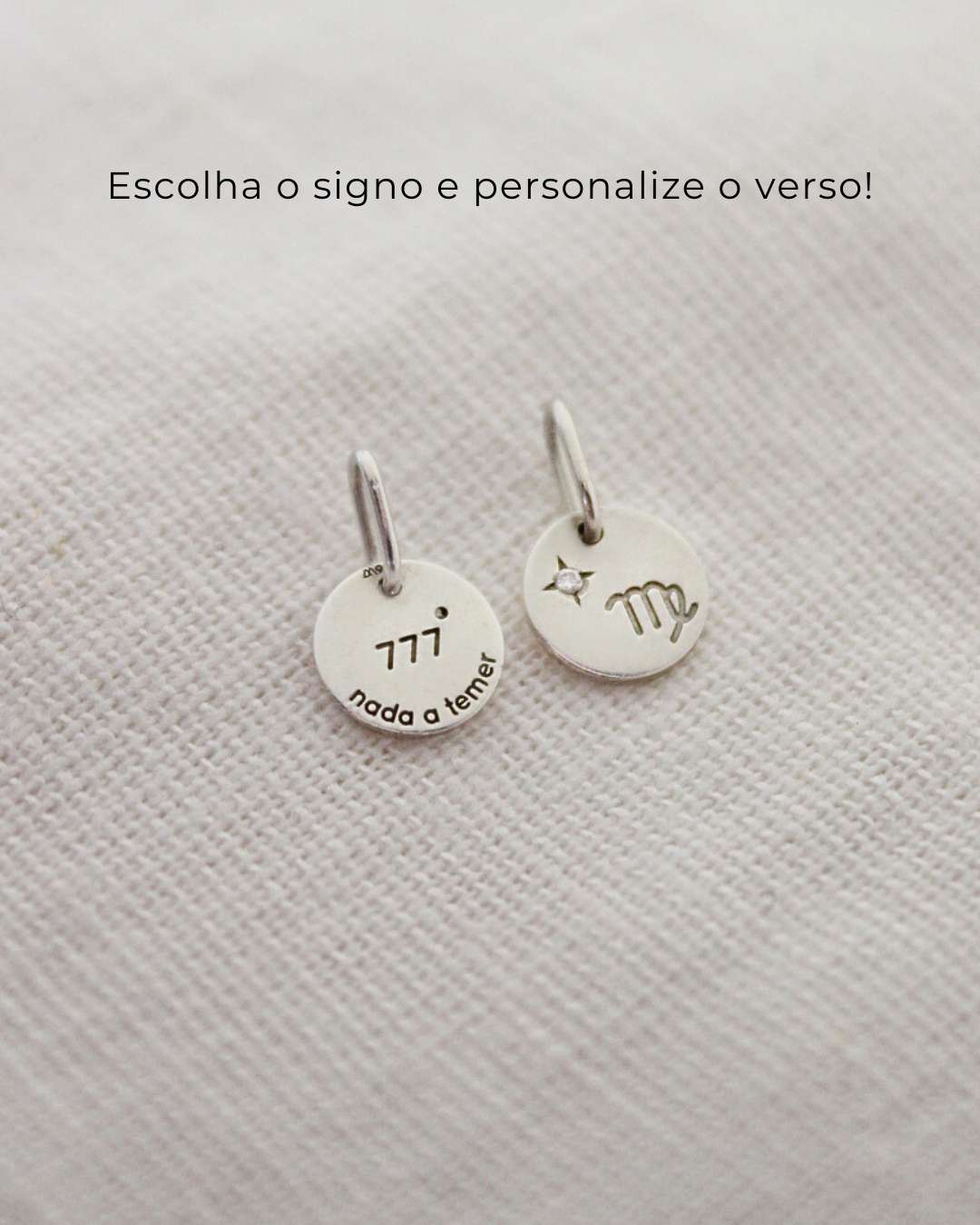 Pingente Signo Medalha Personalizada Prata 950