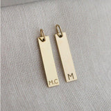 Pingente Personalizado Retangular Longo em Ouro 18k