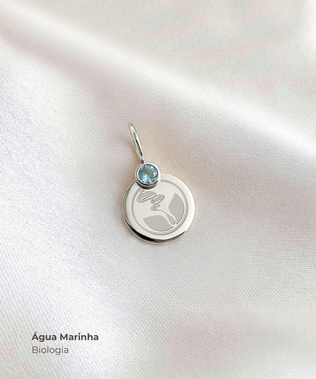 Pingente de Formatura Personalizado Prata 950 com Pedra do Curso