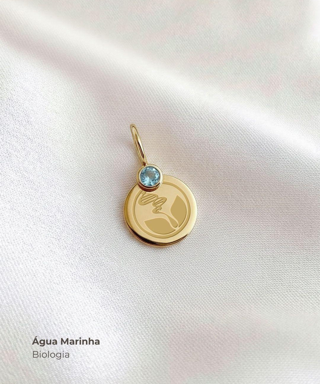 Pingente de Formatura Personalizado Ouro 18K com Pedra do Curso