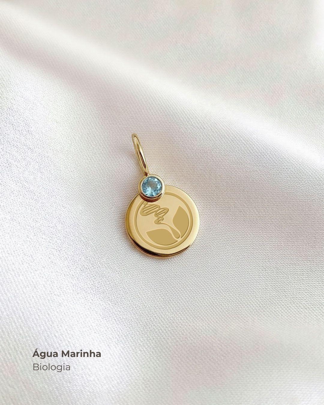 Pingente de Formatura Personalizado Ouro 18K com Pedra do Curso