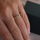 Anel Baguete Memórias Lili Personalizado Ouro 18K