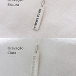 Pingente Personalizado Placa Retangular Prata