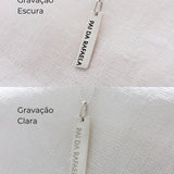 Pingente Personalizado Placa Retangular Prata