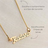 Colar Nome Personalizado Ouro 18K