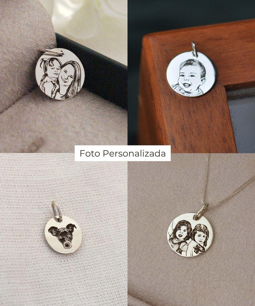 Pingente Personalizado Redondo Prata 950