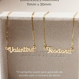 Colar Nome Personalizado Ouro 18K
