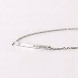 Pulseira Placa Retangular Alongada Prata 950 Personalizada
