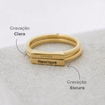 Anel Nome Personalizado Ouro 18K