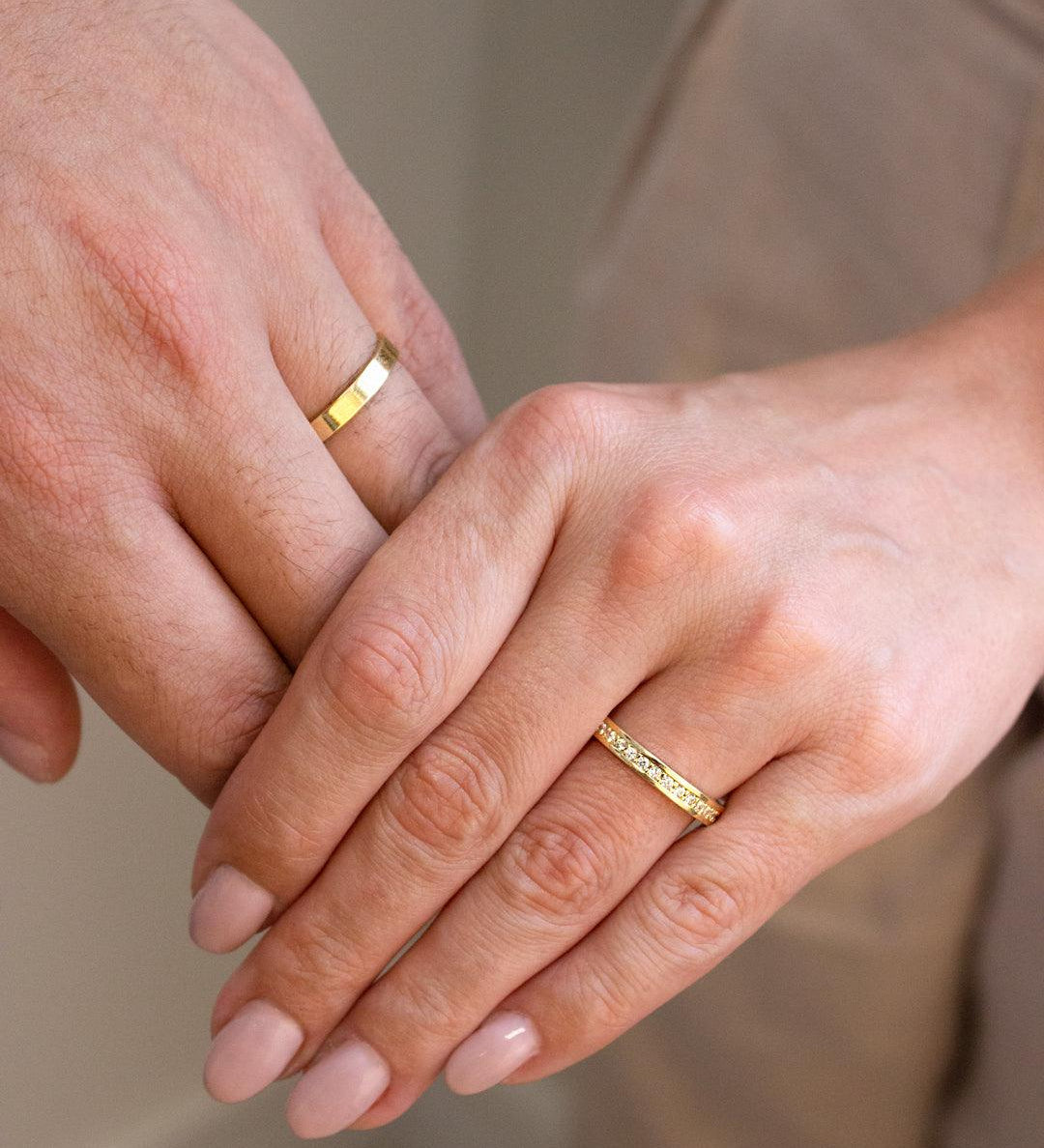 Aliança Personalizada Ouro 18K Anatômica | 3mm Reta - Montezza Joias