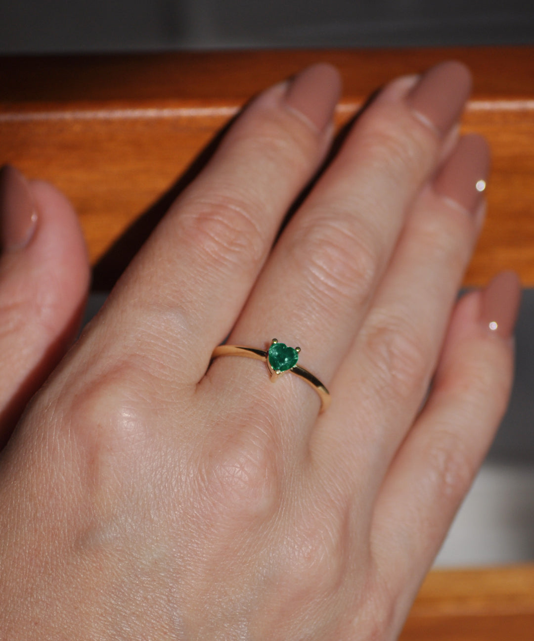 Anel Solitário Coração Personalizado Ouro 18K