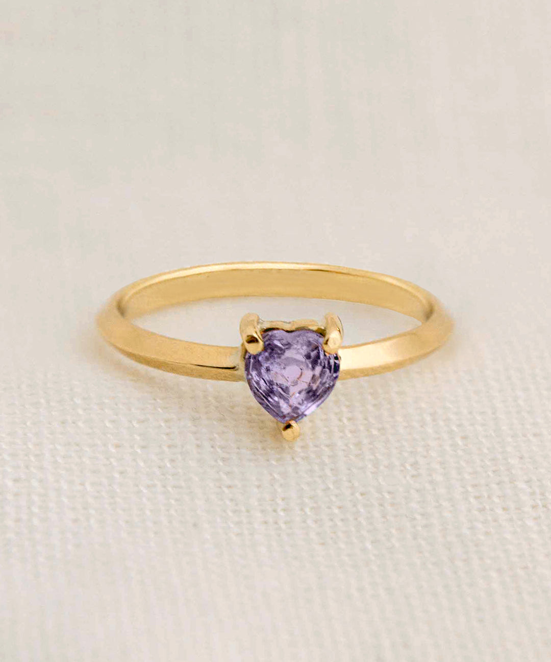 Anel Solitário Coração Personalizado Ouro 18K