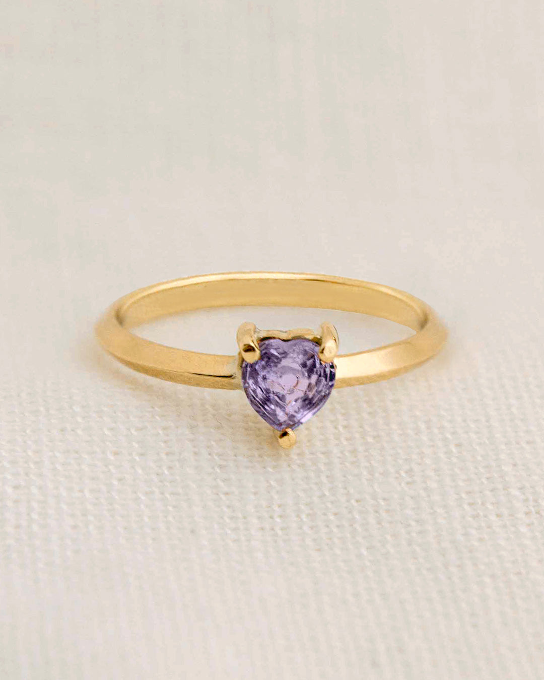 Anel Solitário Coração Personalizado Ouro 18K