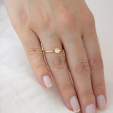 Anel Solitário Personalizado Ouro 18K Aro Reto