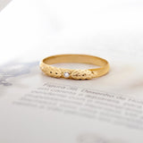 Aliança Ramos com Diamante Ouro 18K | 3mm Abaulada